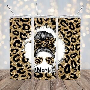 Mom Life Leopard 20oz Tumbler With Straw